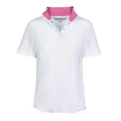 Ovation Ellie Tech Show Shirt - Childs Short Sleeve 5 Ovation Ellie Tech Show Shirt - Childs Short Sleeve -Equestrian Supplies OvationElliewhite pink horses